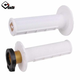 Poignées lock-on ODI MX V2 Half-Waffle blanc