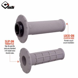 Poignées universelles lock-on ODI MX Half-Waffle gris