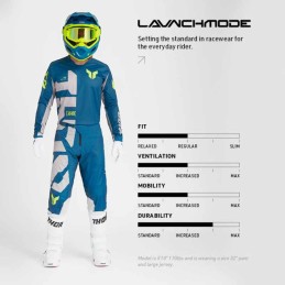 Pantalon THOR LAUNCHMODE Bleach white/aqua