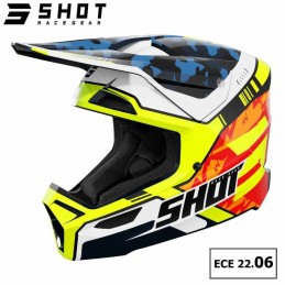 Casque FURIOUS Flash bleu-jaune fluo