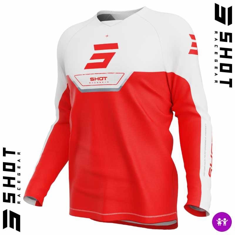 Maillot enfant SHOT DRAW Daytona rouge