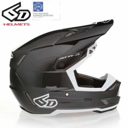 Casque 6D ATR-3 SOLID Carbon noir-blanc brillant