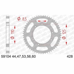 Couronne acier AFAM 50 SHERCO